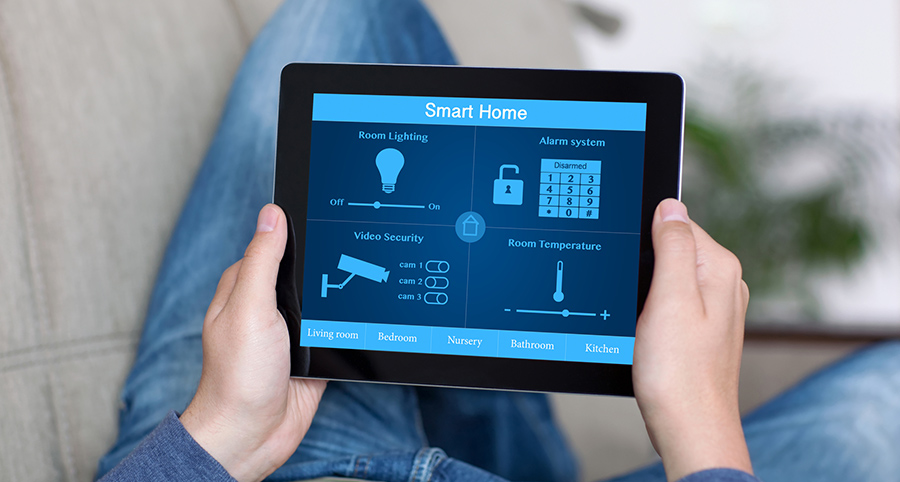 The ability to access and control security components from a mobile device is one of the top smart home trends in Kingsport. Close-up of smart home security app.